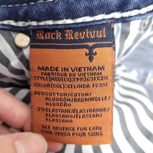 Rock Revival Womens Easy Crop Jeans Size 30 Blue - Picture 9 of 10